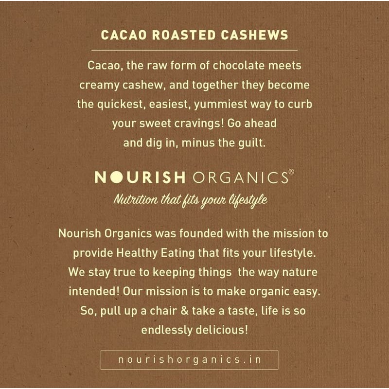 Orgenik: Shop Cacao Roasted Cashews (Pack of 4) from the brand Nourish Organics