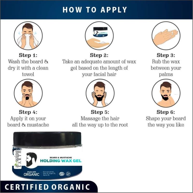 Orgenik: Shop Beard And Mustache Holding Wax Gel from the brand AMAzing EARTH Vegetal