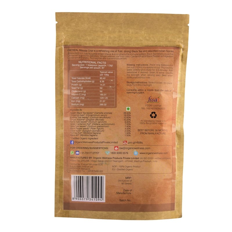 Orgenik: Shop Masala Chai 100 g Zipper Pack from the brand Organic Wellness