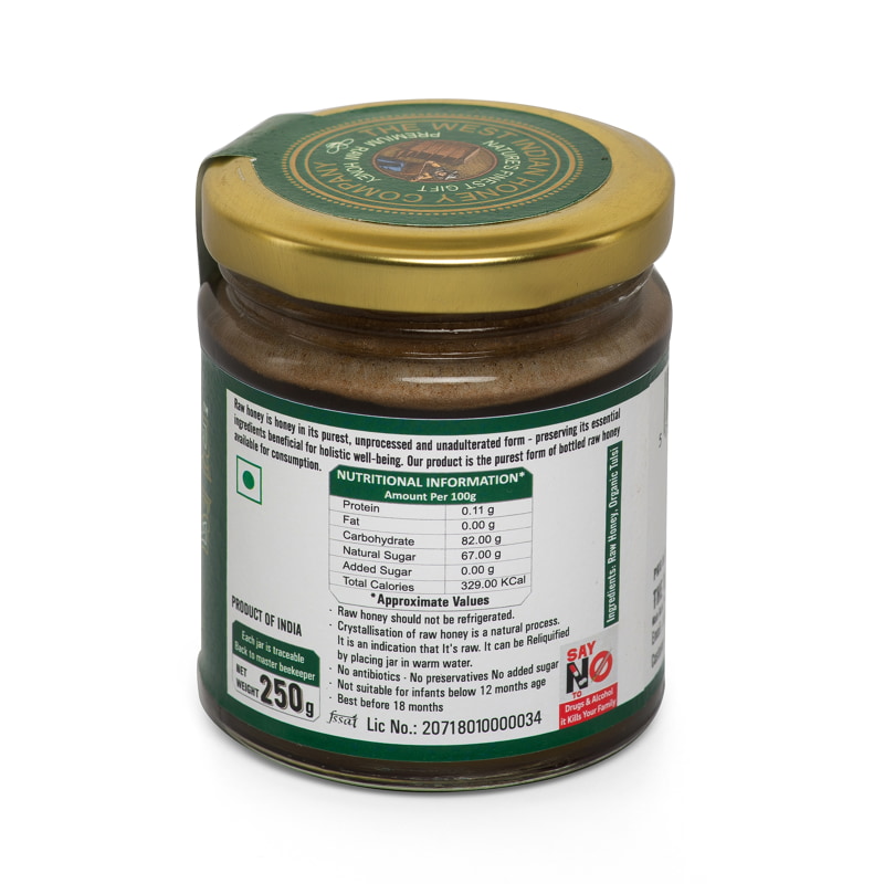 Orgenik: Raw Unprocessed Tulsi Infused Honey 250 grams from brand The West Indian Honey