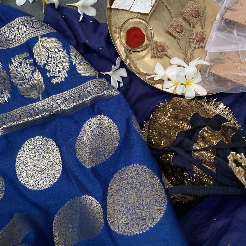 Orgenik: Shop Blue Buta Dupatta from the brand Pilar & Monisha