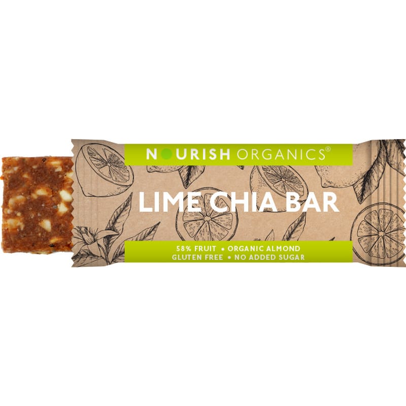 Orgenik: Shop Lime Chia Bar (Pack of 6) from the brand Nourish Organics
