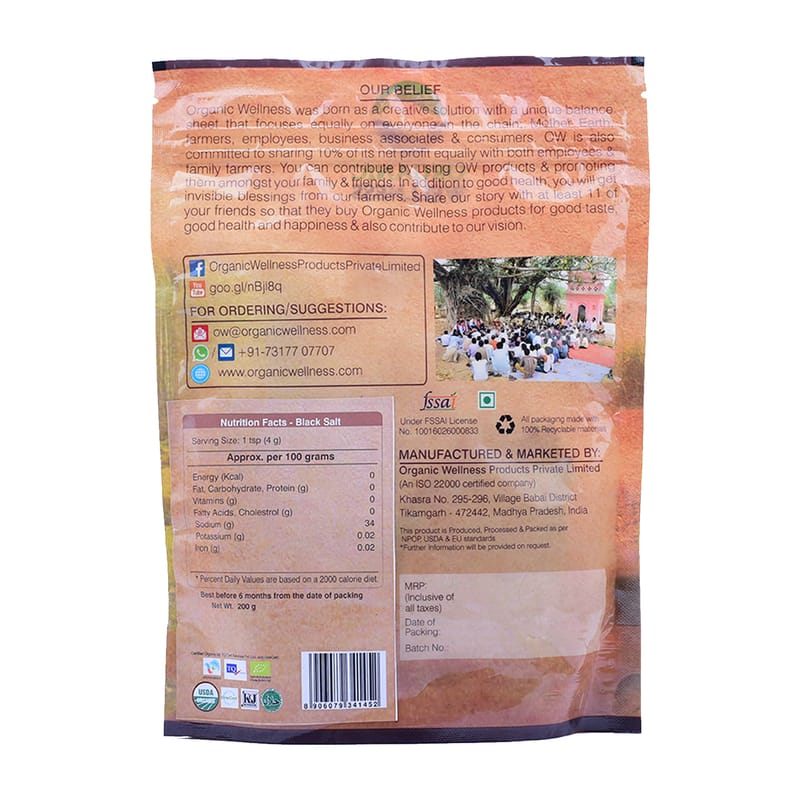 Orgenik: Shop Black Salt 200 g from the brand Organic Wellness