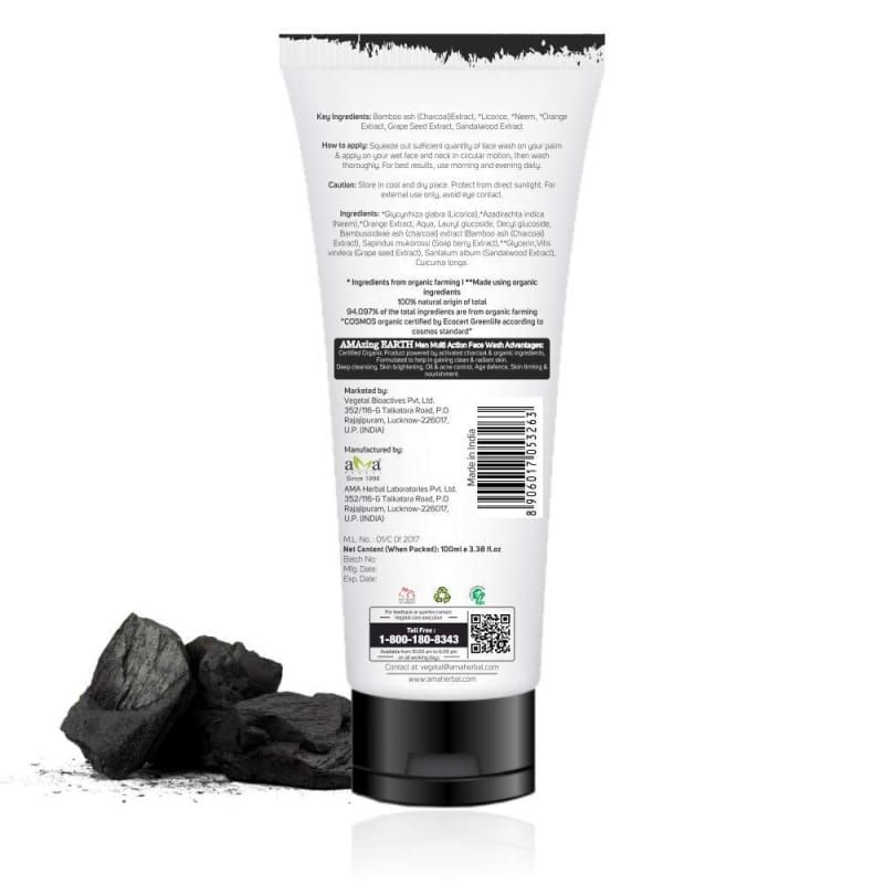 Orgenik: Shop Charcoal Multi Action Face Wash from the brand AMAzing EARTH Vegetal