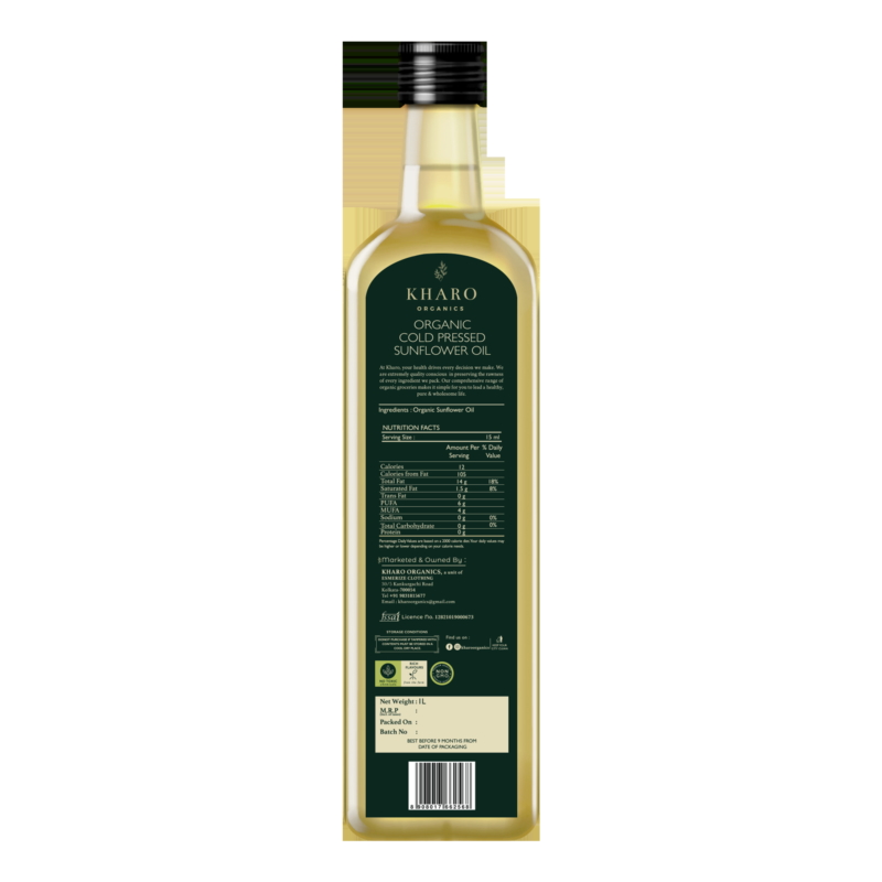 Orgenik: Shop Organic Sunflower Oil from the brand Kharo Organics