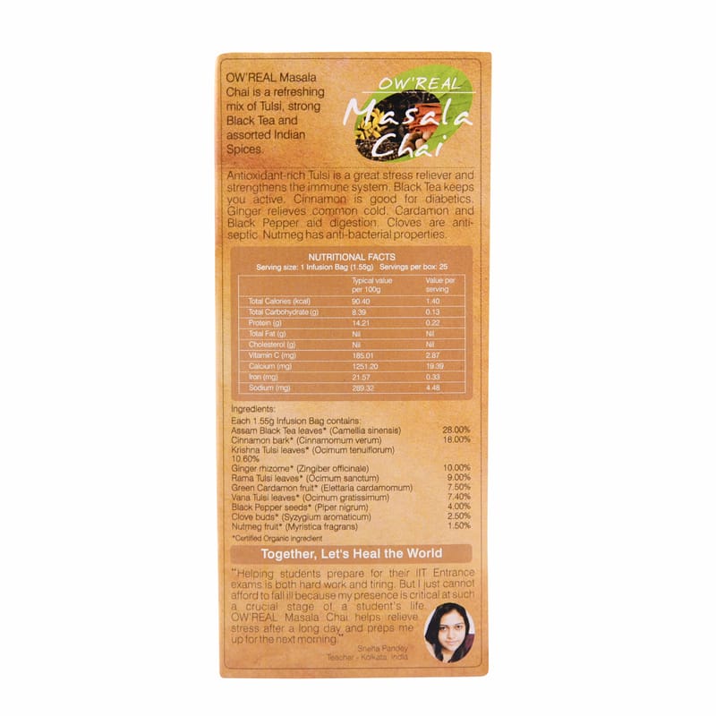 Orgenik: Shop Masala Chai 25 Teabags from the brand Organic Wellness