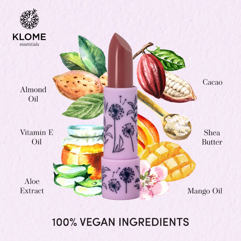 Orgenik: Gift pack - Moon Rise Lipstick + Under the Lemon Tree mini lip oil from the brand Klome Essentials