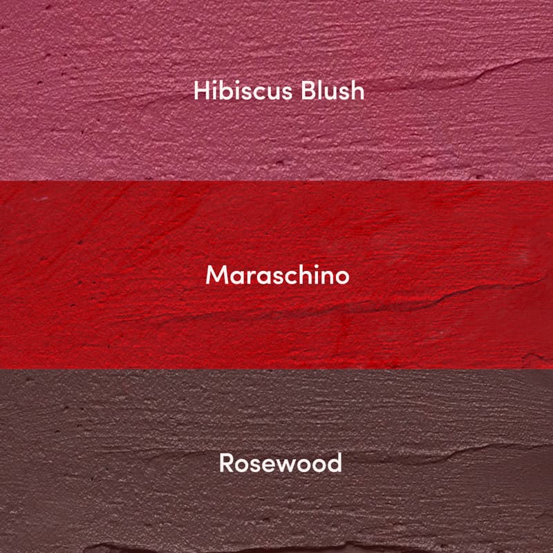 Orgenik: Mini lipstick Combo - Heatin' Up (maraschino + rosewood + hibiscus) from the brand Klome Essentials