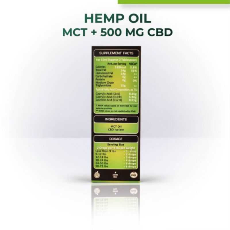 Orgenik: Hemp Oil with 500mg CBD(MCT) For Pets from the brand Cure By Design