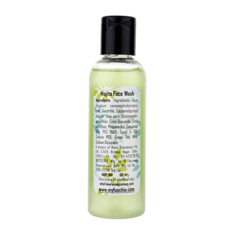 Orgenik: Mojito Green Tea Mint Soap Free Face Wash from the brand Fuschia 