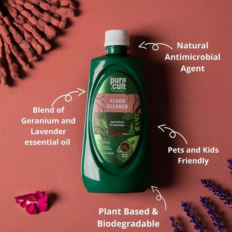 Orgenik: Shop Eco-Friendly Floor Cleaner with Geranium and Lavender Essential Oils from the brand PureCult