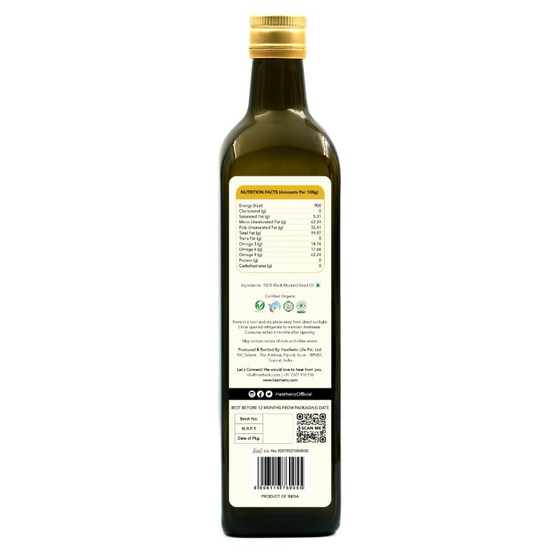 Orgenik: Organic Virgin Cold-Pressed Black Mustard Seed Oil from the brand Hesthetic