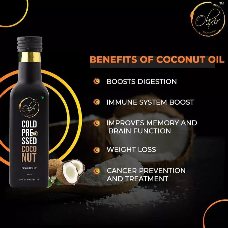 Orgenik: Cold Pressed Virgin Coconut Oil from brand Olixir Gourmet Oils