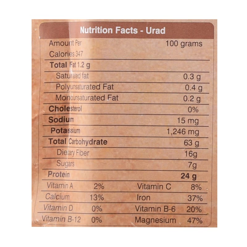 Orgenik: Shop Urad Dal Whole 450 g from the brand Organic Wellness