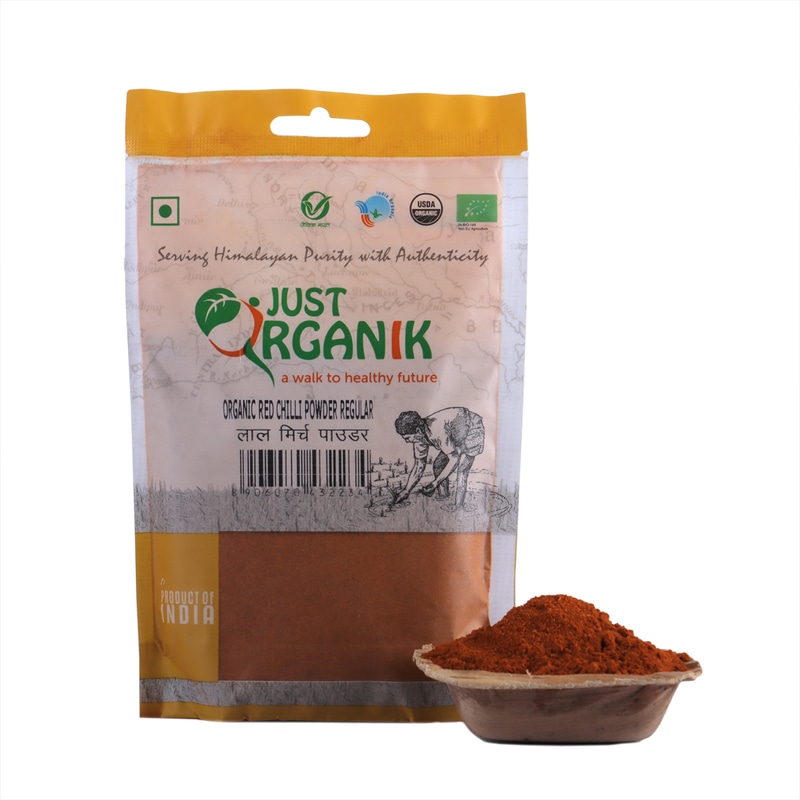 Orgenik: Red Chilli Powder Regular from brand Just Organik