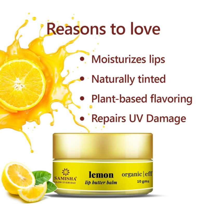 Orgenik: Shop Lemon Enriched Organic Lip Balm For Chapped Lips from brand Samisha