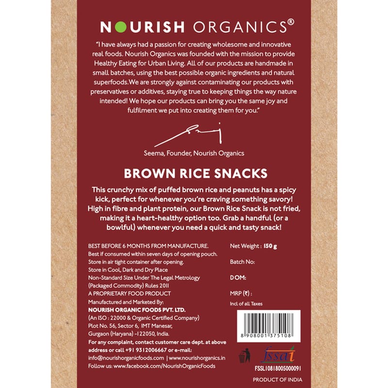 Orgenik: Shop Brown Rice Snacks from the brand Nourish Organics