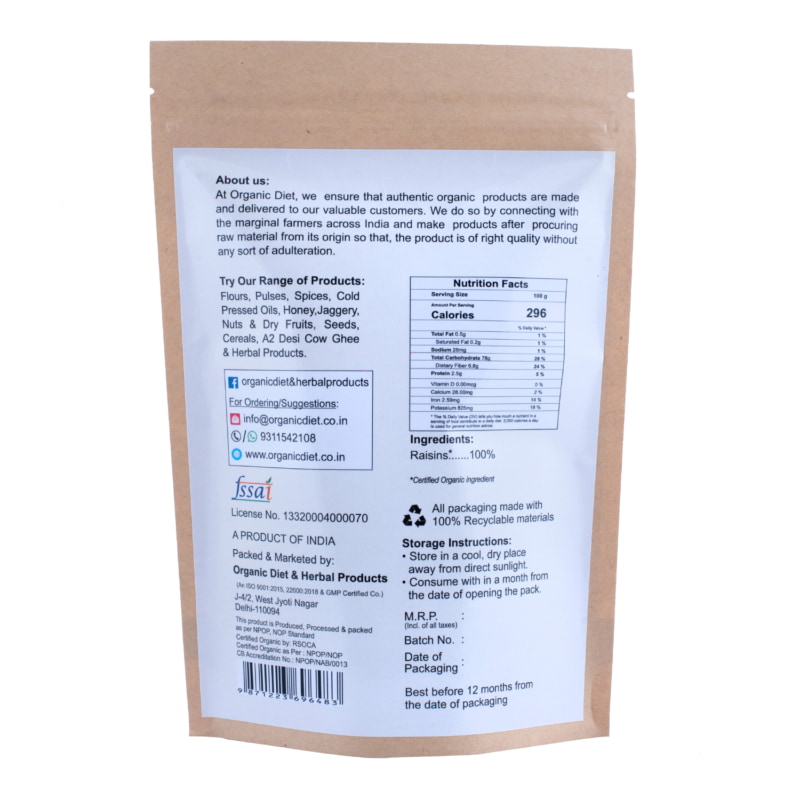 Orgenik: Shop Organic Raisins from the brand Organic Diet