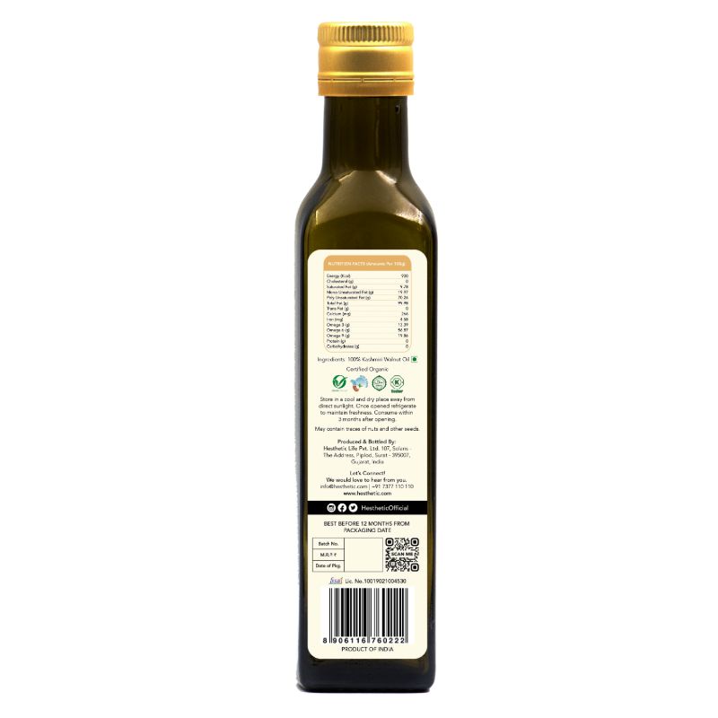 Orgenik: Organic Virgin Cold-Pressed Kashmiri Walnut Oil from the brand Hesthetic