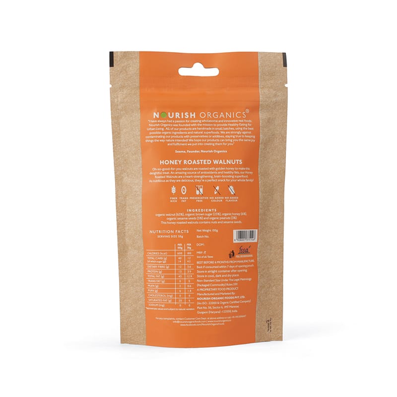 Orgenik: Shop Honey Roasted Walnuts from the brand Nourish Organics
