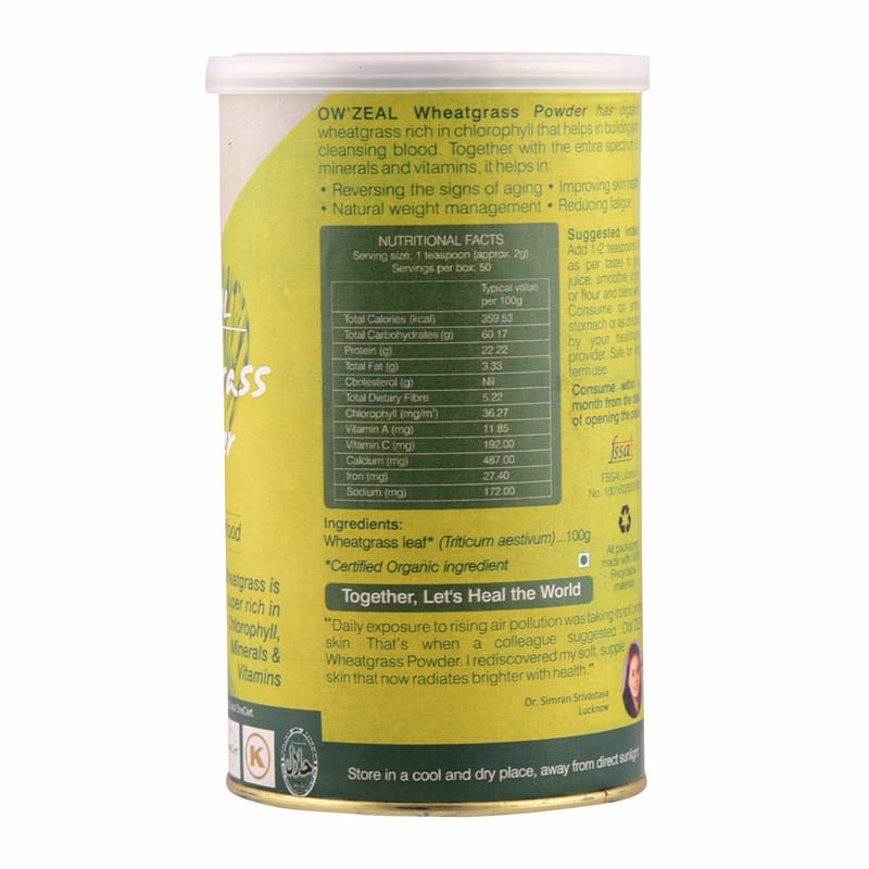 Orgenik: Shop Wheatgrass Powder 100 g from the brand Organic Wellness