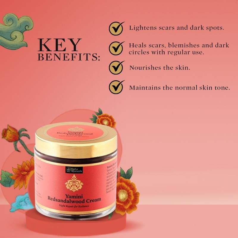 Orgenik: Yamini Red Sandal Wood Cream from brand Bipha Ayurveda