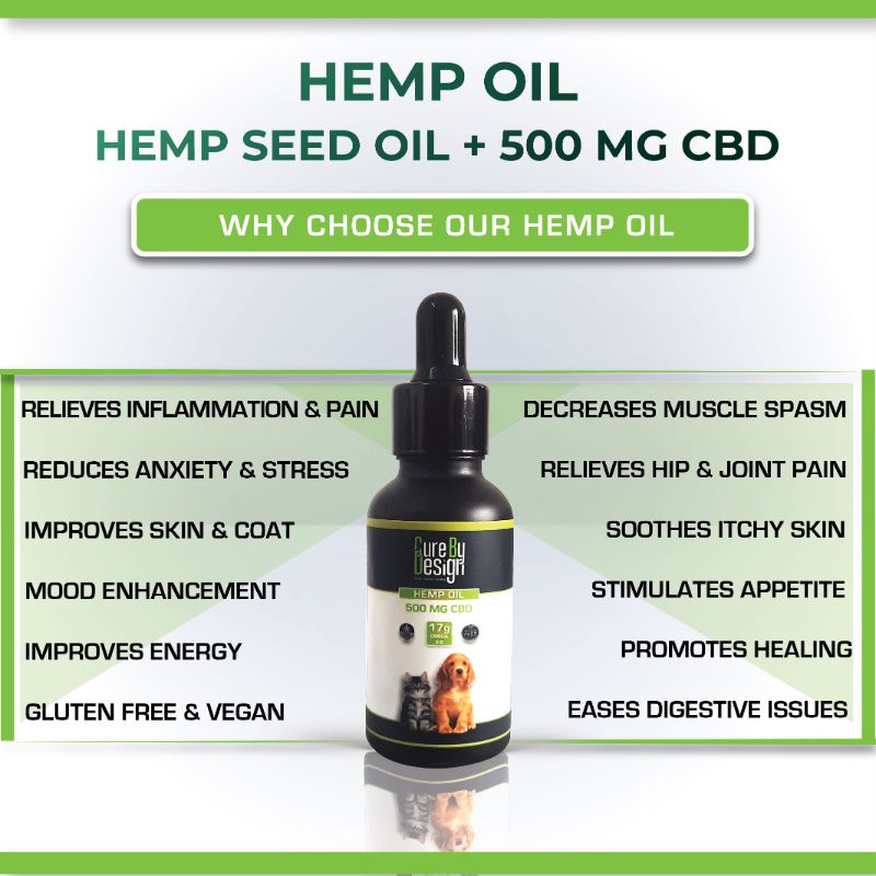 Orgenik: Hemp Oil with 500mg CBD for Pets from the brand Cure By Design