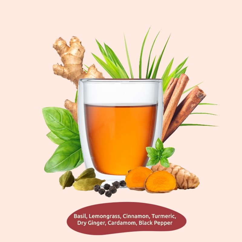 Orgenik: Ayurvedic Kadha/Kahwa Herbal Tea for Sore Throat Prevention and Boosting Immunity 40 Pyramid Tea Bags - Pack of 2 from brand Freshleaf