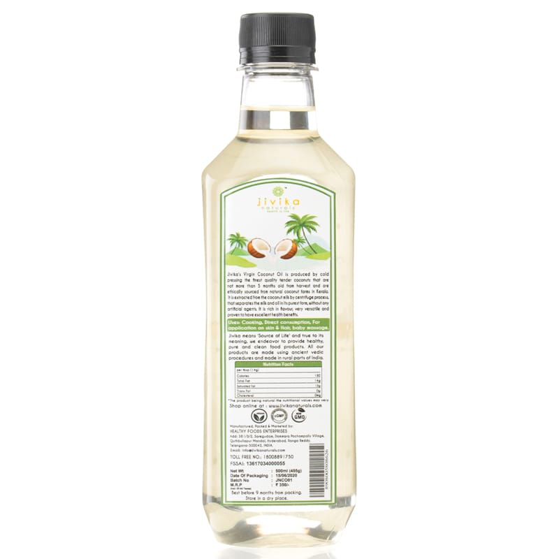 Orgenik: Shop Cold Pressed Virgin Coconut Oil 1ltr from the brand Jivika Naturals