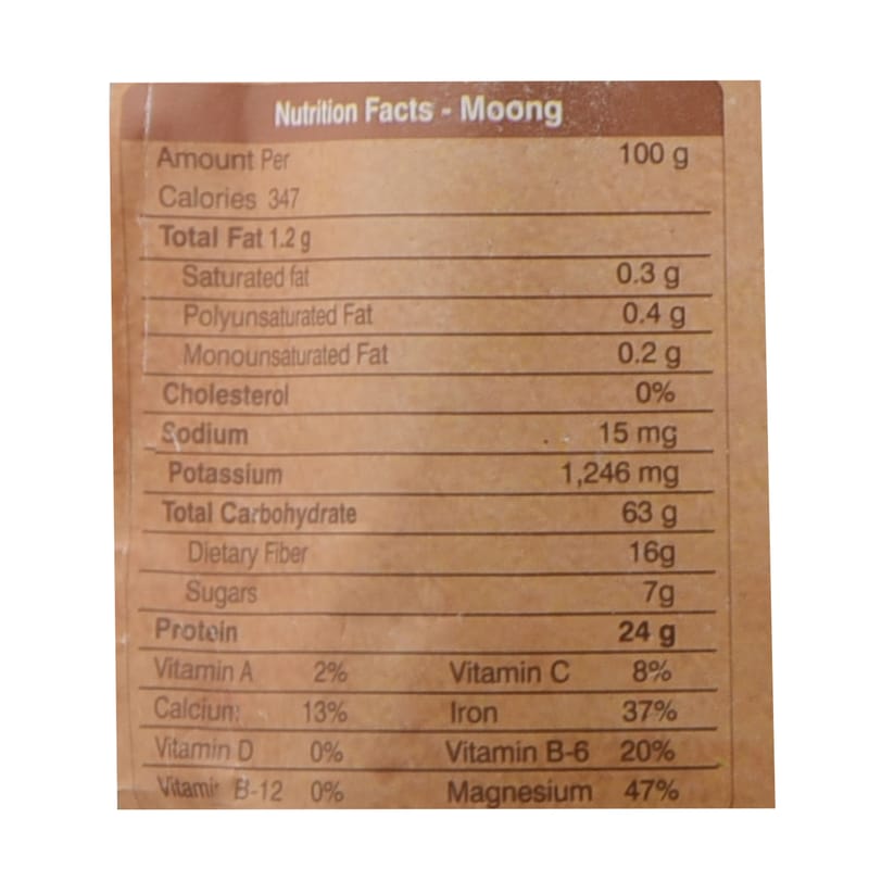 Orgenik: Shop Moong Dal Split 450 g from the brand Organic Wellness
