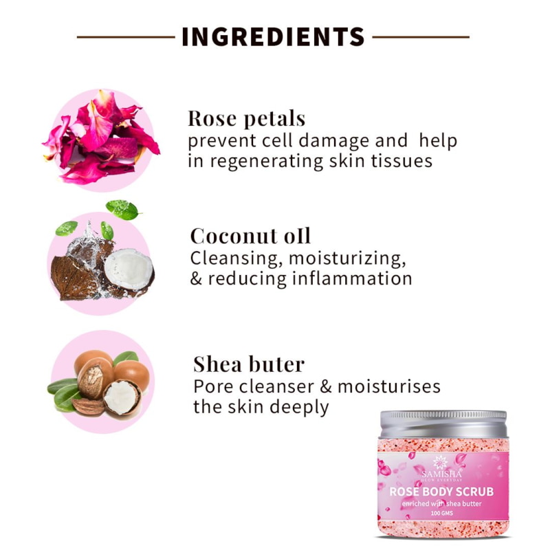Orgenik: Shop Rose Body Scrub With Shea Butter from brand Samisha