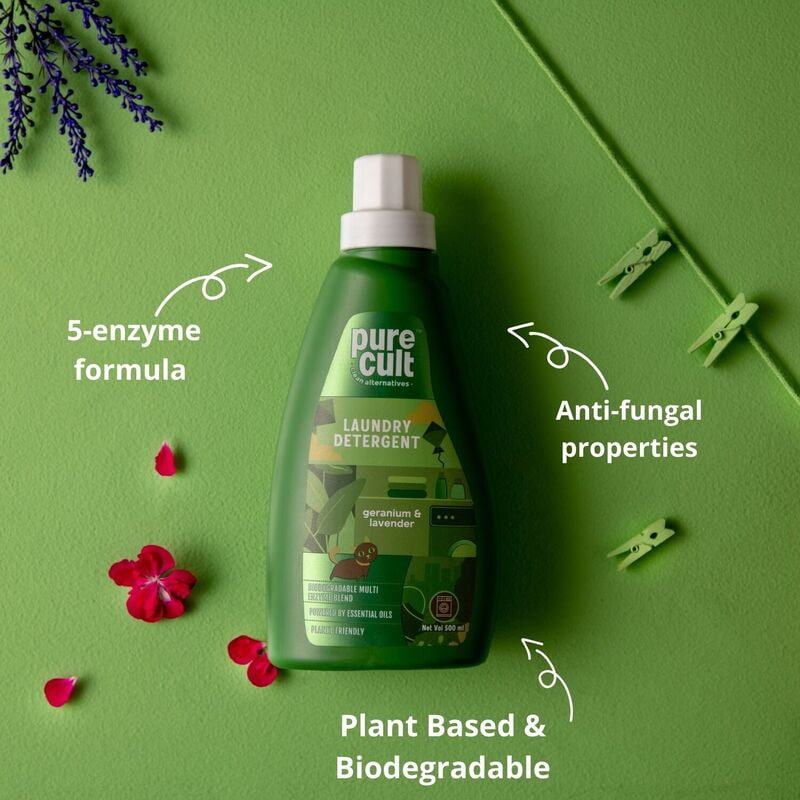 Orgenik: Shop Eco-Friendly Liquid Laundry Detergent with Geranium & Lavender Essential Oils from the brand PureCult