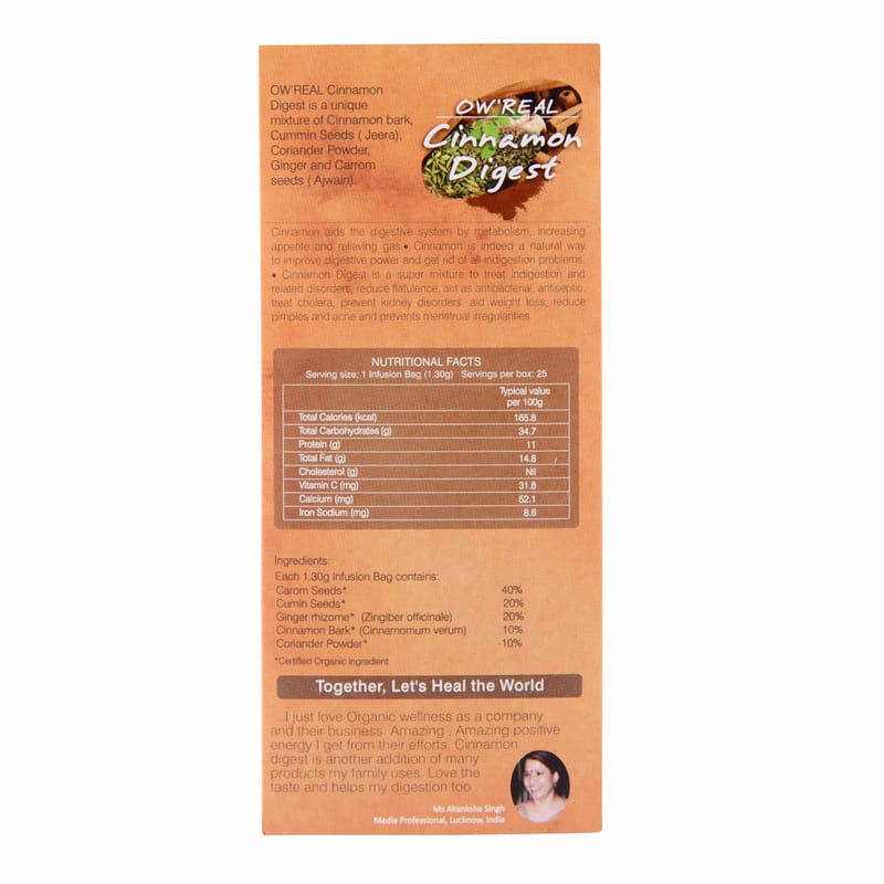 Orgenik: Shop Cinnamon Digest 25 Teabags from the brand Organic Wellness
