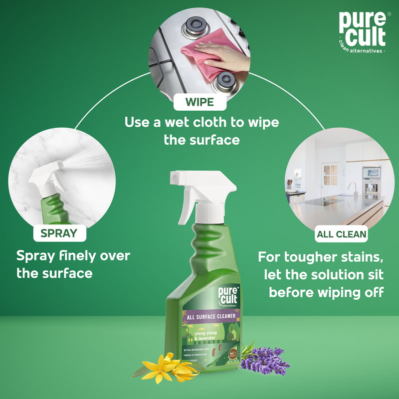 Orgenik: Shop Eco-Friendly All Surface Cleaner with Ylang-Ylang and Lavender Essential Oils from the brand PureCult