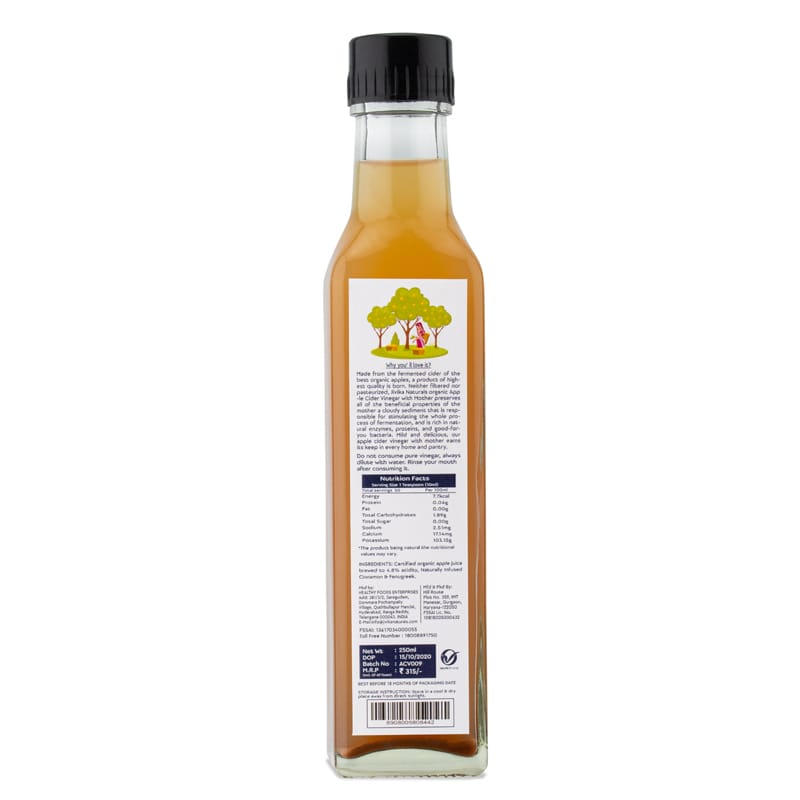 Orgenik: Shop Apple Cider Vinegar with mother Cinnamon & Fenugreek 250ml  from the brand Jivika Naturals