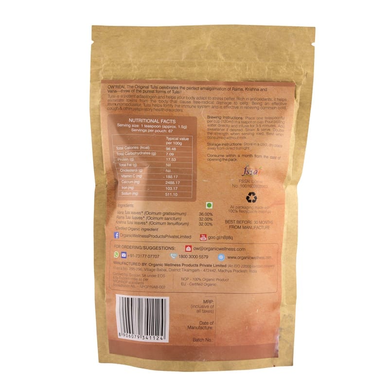 Orgenik: Shop The Original Tulsi 100 g Zipper Pack from the brand Organic Wellness