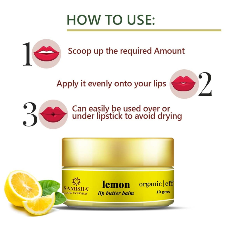 Orgenik: Shop Lemon Enriched Organic Lip Balm For Chapped Lips from brand Samisha