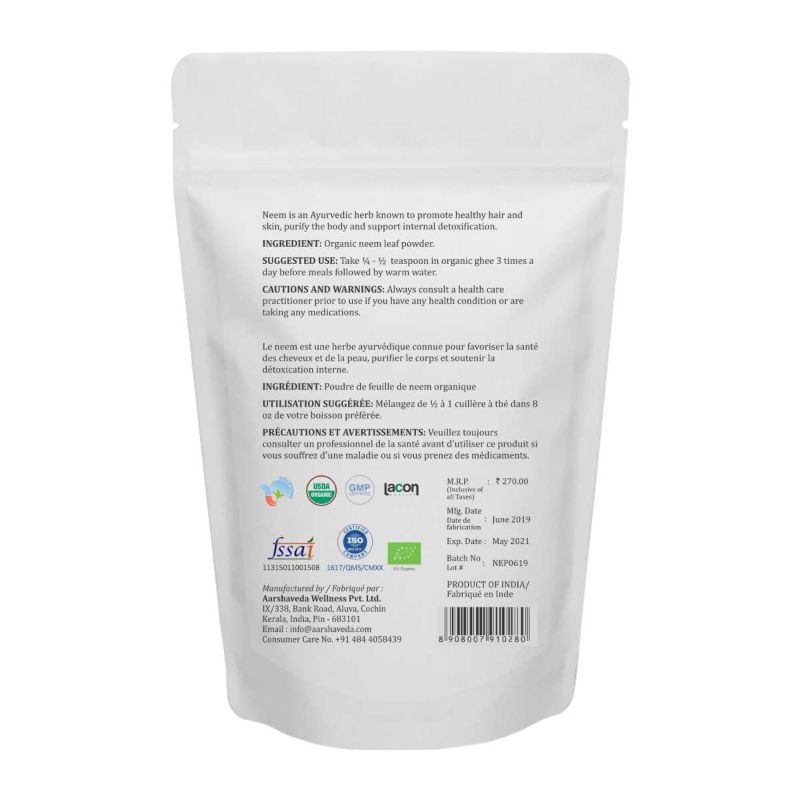 Orgenik: Neem Leaf Powder from brand Aarshaveda