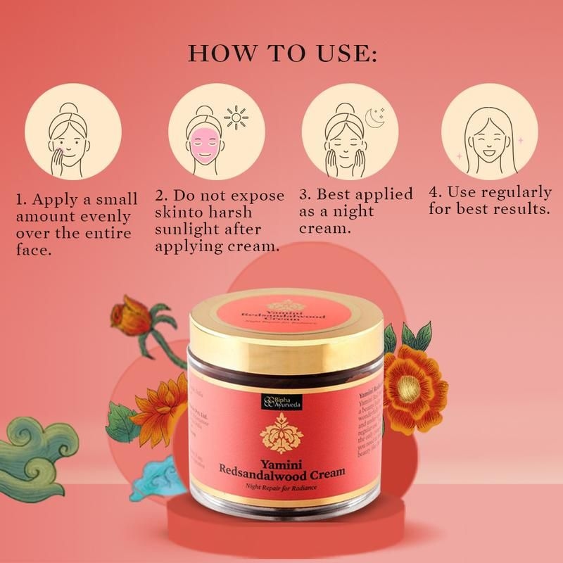 Orgenik: Yamini Red Sandal Wood Cream from brand Bipha Ayurveda