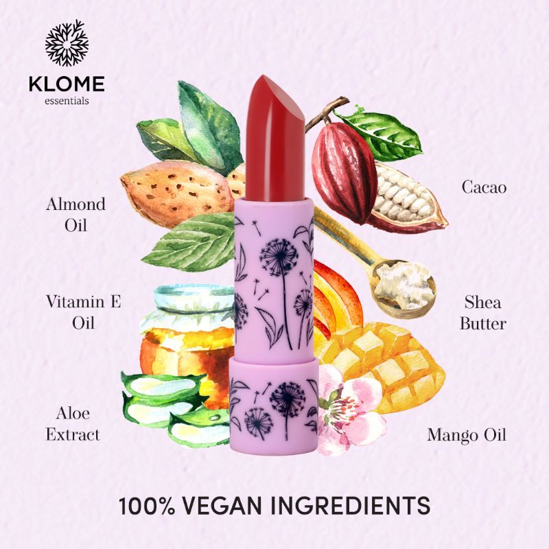 Orgenik: Gift pack - Cinnamon Lipstick + Under the Lemon Tree mini lip oil from the brand Klome Essentials