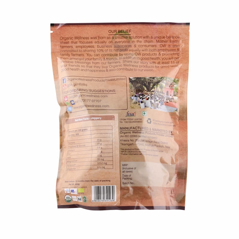 Orgenik: Shop Jaggery 450 g from the brand Organic Wellness