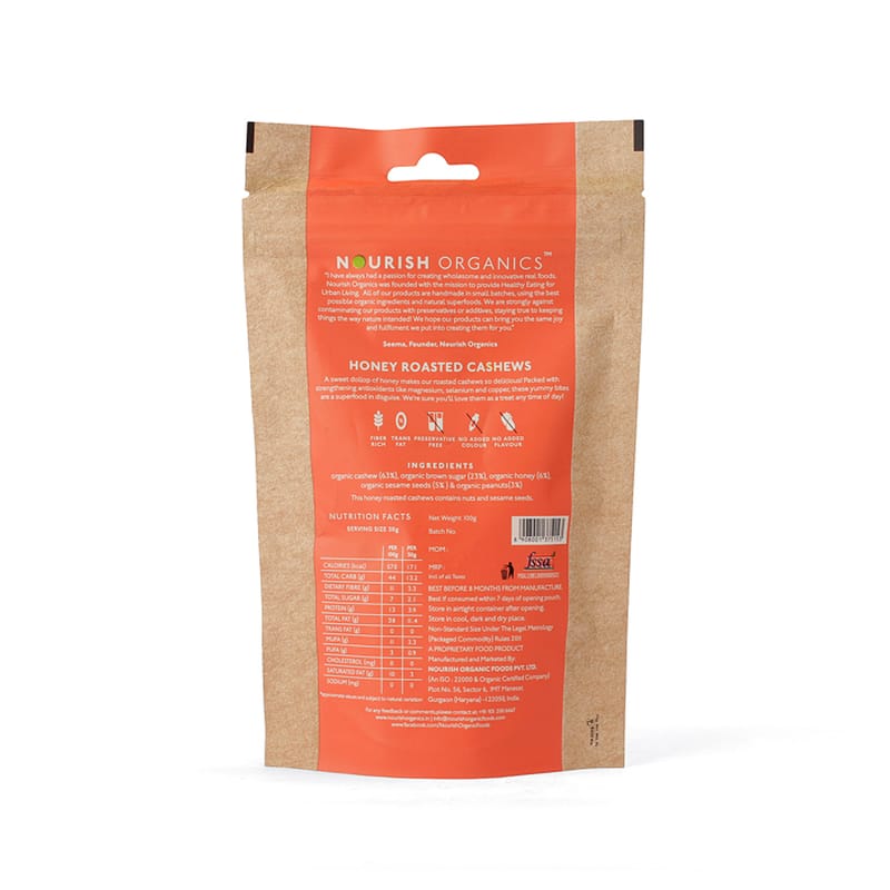 Orgenik: Shop Honey Roasted Cashews from the brand Nourish Organics